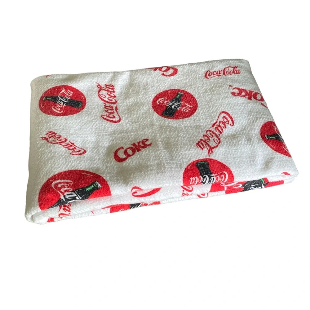 Vintage 1997 The Coca Cola Brand Coke Bottle Logo Blanket